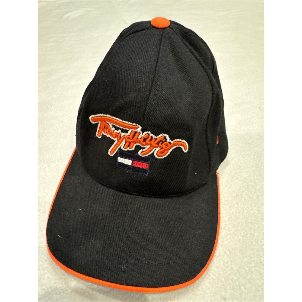 Tommy Hilfiger Hat Cap Black Orange Retro